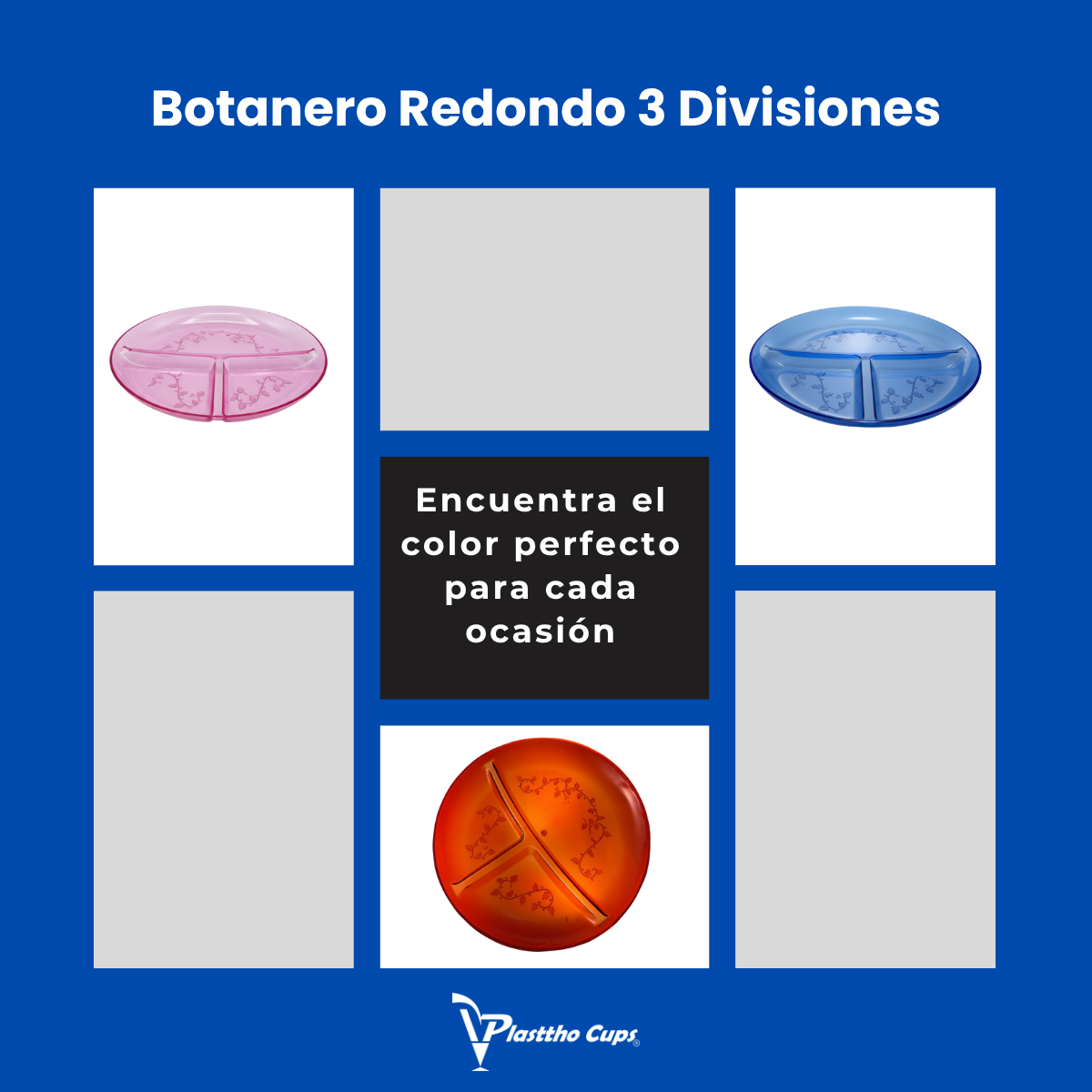 Botanero Redondo con 3 Divisiones