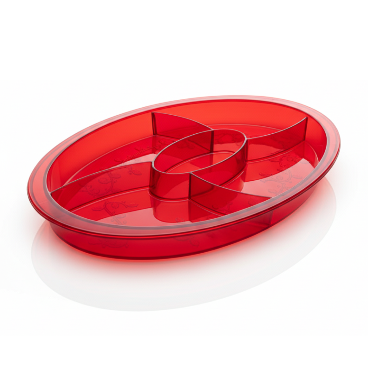 Charola Ovalada con 5 Divisiones